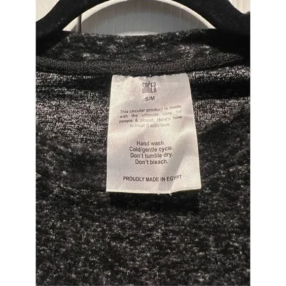 Sager  up-cycled sweater with Denim sleeves Size S/M NWT - Picture 7 of 7